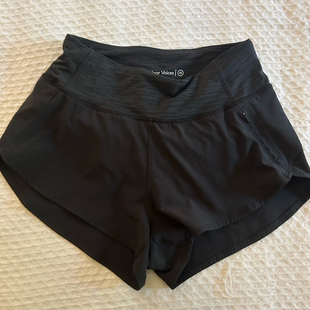 Outdoor Voices Black Athletic Shorts Moisture-Wicking Design